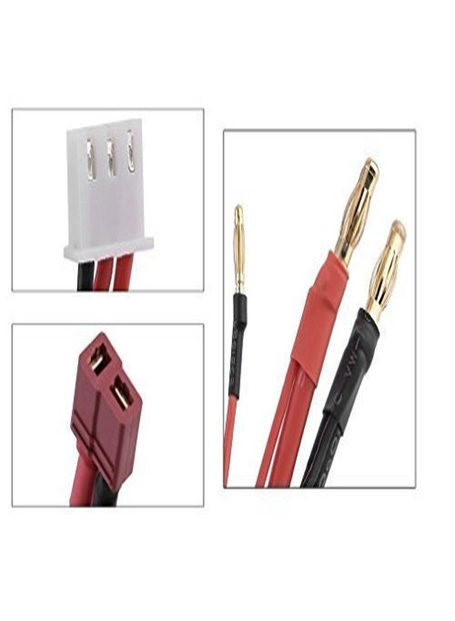 LINSYRC 2pcs T-Plug Female to 4mm Banana Plug Bullet Male Connector Adapter Cable with 2S JST-XH Balance for 2S 7.4V Lipo Batteries - Image 3